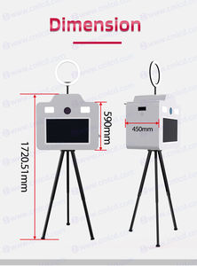 Cabine <span class=keywords><strong>photo</strong></span> édition Noël avec écran tactile <span class=keywords><strong>de</strong></span> 21,5 pouces, lumière d'appoint et trépied, coque <span class=keywords><strong>de</strong></span> photomaton DSLR, photomaton <span class=keywords><strong>de</strong></span> fête - Product Image 3