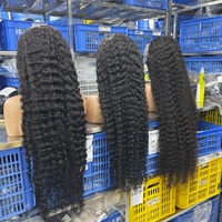 Wig rambut manusia keriting Burma 40-42 inci untuk wanita, sudah di-prepluck, transparan, wig frontal deep wave 13x4, wig lace HD 13x6