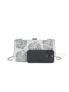 Sacs de soirée de luxe Bell de haute qualité à motif carré pour femmes, sacs à bandoulière, sacs sous le bras, ensembles de chaussures de créateur de marque pour mariage - Product Image 4