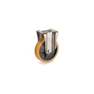 Ruedas de poliuretano TELLURE ROTA - 658406 TR', Centro de hierro fundido, soporte fijo tipo P-ancho de rueda 45mm, Ø 200 mm (Cant. 2) - Product Image 1