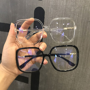 Monturas de Gafas Cuadradas con Aro Completo, Lentes de Resina con Protección Anti Luz Azul, Unisex, Ligeras, Transparentes, Negras, con Marco Transparente - Product Image 1
