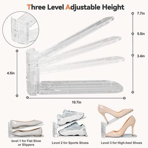 Rõ Ràng Acrylic Giày Khe Cắm Tổ Chức Đôi Sàn Có Thể Điều Chỉnh Tủ Quần Áo Lưu Trữ Giá Tiết Kiệm Không Gian Giày Đứng Cặp Giày - Product Image 3