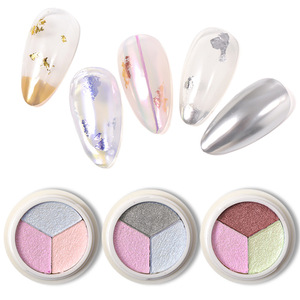 Poudre Magique Effet Miroir Aurore pour Ongles, Pigment Chrome Nacré 3 Couleurs, Marque Privée YC969 - Product Image 3