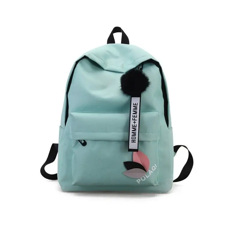 Toptan moda kore basit mektup sırt çantası tuval fermuar öğrencinin büyük kapasiteli okul çantası