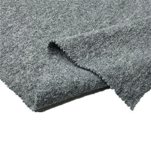 Tissu de costume en laine uni grossier élastique simple face tissu de laine tricoté gris - Product Image 2