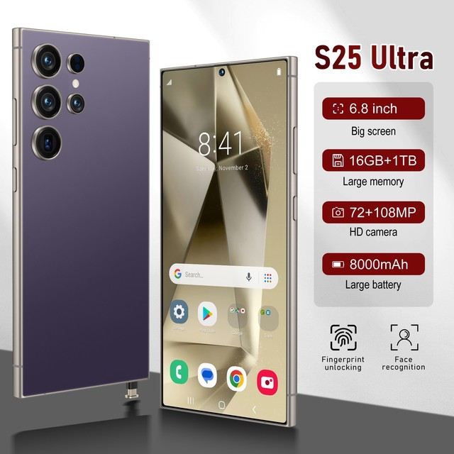 S25 5G LTE Octa Core Smart Cellphone New Original S24 Ultra 6.8 Inch Full Screen Phone 4000mAh 4G+64G Gaming Phone