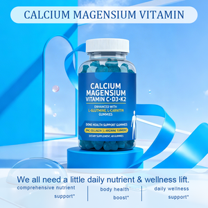 Calcium Magnesium <span class=keywords><strong>Vitamin</strong></span> C D3 K2 Gummibärchen <span class=keywords><strong>L</strong></span>-Glutamin <span class=keywords><strong>L</strong></span>-Carnitin 60 Stück Knochengesundheitsunterstützung für Frauen 2 Stück pro Portion OEM/ODM - Product Image 3
