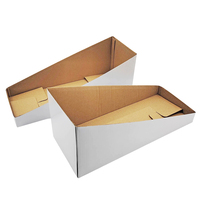 Boîte de présentation trapézoïdale en papier ondulé blanc pliable, emballage pour collations de restauration rapide, impression personnalisée, écologique, haute qualité