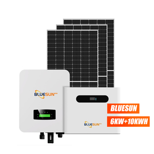Bluesun năng lượng mặt trời hệ thống điện 6KW lai năng lượng mặt trời hệ thống ba giai đoạn năng lượng mặt trời miễn phí Bảng điều khiển trên mái nhà sao lưu vào ban đêm - Product Image 1