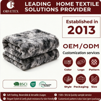 Orvetex 2026 Nouveau Design Antistatique et Ignifuge Couverture en Fausse Fourrure Imprimée avec Flanelle pour Maison, Bureau et Avion