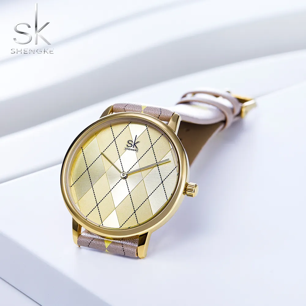 SHENGKE Lady Rhombus Cross Design Watches Feminism Hand Watch Relogio Feminino Ladies Quartz Watch K0121L