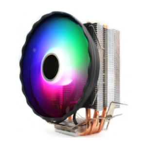 12ซม. 4ท่อความร้อนทองแดงซีพียูเย็นพร้อมไฟ LED สีคอมพิวเตอร์ตั้งโต๊ะเล่นเกมพีซีพัดลมระบายความร้อนสำหรับเคสคอมพิวเตอร์ - Product Image 3