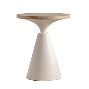 Cream Colored Solid Wood Coffee <b>Table</b> Round <b>Small</b> Living Room Bedroom <b>Side</b> <b>Table</b> Retro Design Mini <b>Table</b> - Product Image 5