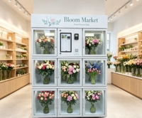 Distributeur automatique de bouquets de fleurs en libre-service, paiement par carte et QR, kiosque réfrigéré, humidification, écran tactile