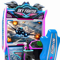Machine de jeu d'arcade professionnelle Sky Fighter de 55 pouces, à monnayeur, avec joystick de vol dynamique pour centre de jeux