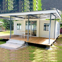 Maisonnette Sinoy en acier léger avec toit, 1, 2 ou 3 chambres, conteneur pliable et extensible de 20 ou 40 pieds, avec terrasse, préfabriquée, mobile, pour usage hôtelier
