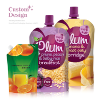 Pochette en plastique réutilisable personnalisée à bec verseur pour purée de jus d'aliments pour bébés Chewing-gum Sushi Lait Aliments pour animaux de compagnie Excellent