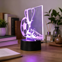 Lampe de table 3D de sport de football, trophée commémoratif, lampe de nuit LED USB, cadeau original, lampe décorative intelligente pour intérieur