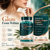 Gummies de Collagène Marin Hydrolysé avec Vitamine C, Biotine, Acide Hyaluronique, Grenade et Peptides de Poisson – OEM, Marque Privée, Vente en Gros
