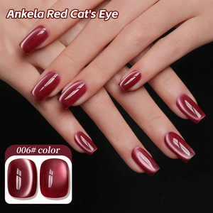 2025 <span class=keywords><strong>Ancara</strong></span> rosso occhio di gatto UV Gel smalto per unghie Suite di lunga durata 8 colori francese perline di vetro a LED pietra magnete Glitter per unghie - Product Image 4