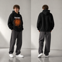 Sweat à capuche en molleton de coton et fibre de bambou pour homme, imprimé avec des strass, coupe classique, streetwear