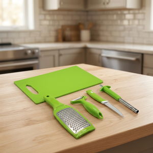 Ensemble de râpes à fromage manuelles en acier inoxydable vert, éplucheur et trancheur de légumes avec planche à découper, outils de préparation professionnels pour la cuisine - Product Image 3