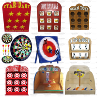 Tolefun grand équipement de terrain de jeu intérieur 6-en-1 ensemble de jeu de stand de carnaval métal anneau en bois lancer seau boule gobelet lancer fête foraine