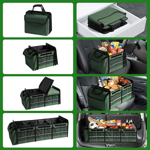 Boîte de rangement de coffre d'organisateur de voiture en matériau Oxford imperméable personnalisable avec glacière pour les voyages en plein air - Product Image 3