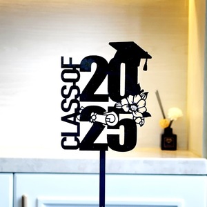 Décoration de gâteau de remise de diplôme en acrylique « Miel et Douceur » – 2025 – Félicitations – Joyeux Remise de Diplôme – Fournitures de fête - Product Image 4