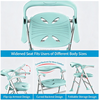 Chaise de douche pliante pour personnes âgées et handicapées, accoudoirs rabattables, hauteur réglable en alliage d'aluminium, trous de drainage, légère