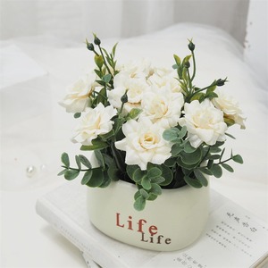 Vie <span class=keywords><strong>Eucalyptus</strong></span> Petit Rose <span class=keywords><strong>Pot</strong></span> <span class=keywords><strong>En</strong></span> Céramique Ensemble <span class=keywords><strong>En</strong></span> Plastique Simulation Bureau Décoratif Artisanat <span class=keywords><strong>pour</strong></span> Thanksgiving Tenture Murale De Mariage - Product Image 6