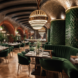 Juego de Muebles de Comedor de Lujo Moderno con Sofá de Terciopelo Impermeable, Mesa y Sillas para Restaurante, Hotel y Salas de Estar - Product Image 1