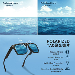 Matlrxs Gafas de sol polarizadas para hombre, rectangulares, UV400, para conducir, P1860 - Product Image 5