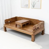 Nouveau canapé-lit Arhat en bois massif d'orme ancien, style chinois, mobilier antique, canapé zen pour salon familial