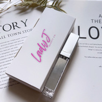 Tube de gloss à lèvres avec logo personnalisé, 7 ml, contenant transparent, boîte d'emballage haut de gamme