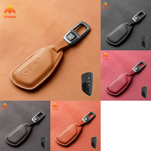 Funda de Cuero para Llaves de Coche DM para Volkswagen VW Golf 8 MK8 ID.3 ID.4 para Skoda Octavia A8 Seat <span class=keywords><strong>Cupra</strong></span> Formentor <span class=keywords><strong>Leon</strong></span> MK4 Tarraco 2020 - Product Image 1