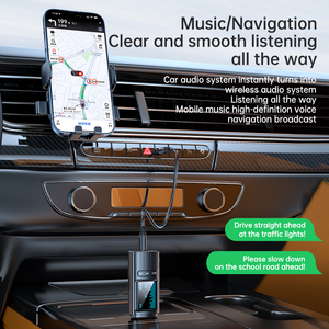 <span class=keywords><strong>Émetteur</strong></span>-<span class=keywords><strong>récepteur</strong></span> audio BT5.4 USB vers AUX 3,5 mm, adaptateur musical sans fil <span class=keywords><strong>pour</strong></span> voiture avec microphone et écran LED <span class=keywords><strong>pour</strong></span> kit voiture, haut-parleur, TV, ordinateur - Product Image 4