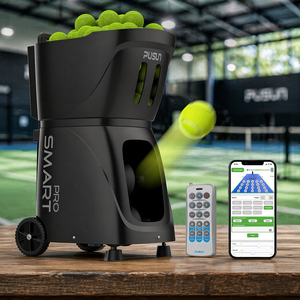 Machine à balles <span class=keywords><strong>de</strong></span> tennis polyvalente et légère, capacité 150 balles, robot d'entraînement au padel, design compact, facile à transporter, robot <span class=keywords><strong>de</strong></span> service pour l'entraînement - Product Image 1