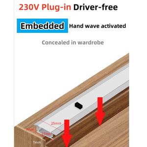 AC110V AC230V Plug-in <strong>LED</strong> Sensor <strong>Light</strong> for Kitchen Cabinet Hotel <strong>Furniture</strong> <strong>Light</strong> Fixture Slim Embedded <strong>LED</strong> <strong>Light</strong> Rigid Strip - Product Image 3