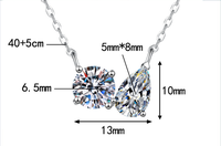 Collier ras de cou en moissanite Toi et Moi, bijoux pour homme et femme, tendance, délicat, rond, taille poire, 2 carats, VVS, pour la Saint-Valentin