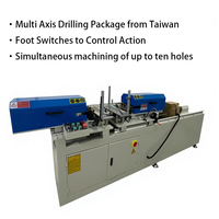 Machine de perçage à charnières OUWO haute précision à têtes multiples avec pédale pour machines à portes et fenêtres en aluminium