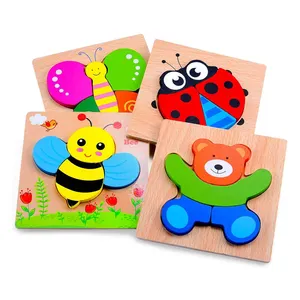 Rompecabezas de madera para niños pequeños, juguetes educativos con forma de animal, de 5 a 7 años, hechos de papel y madera contrachapada