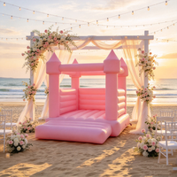 Château gonflable rose pour mariage, château gonflable romantique pour jardin, cour, fête, décoration de fête