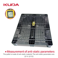 Palette en plastique Kuda 1210A7-WGCZ, palette antistatique pour entrepôt, palette de transport logistique en plastique, 1200x1000x150mm