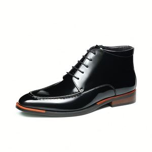 Botas de Cuero Casuales de Negocios para Hombre de Alta Calidad, con Punta Amarilla, para Caminar y Trabajar al Aire Libre - Product Image 5
