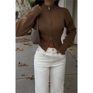 Cárdigan de Punto con Doble Cremallera Mink Balboa, Diseño Sólido y Estampado para Primavera, Verano, Otoño e Invierno - Product Image 4