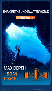 Новинка: Двухскоростной электрический скутер для дайвинга и плавания, 500 Вт/350 Вт, скорость 10-25 км/ч, глубина погружения до 50 метров - Product Image 5