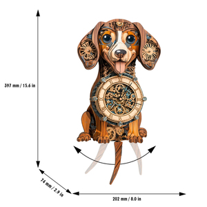 Reloj de madera 3D con diseño de perro Dachshund estilo Steampunk, rompecabezas funcional, kit de ensamblaje STEM para adultos, decoración de escritorio para el hogar, regalo al por mayor. - Product Image 6