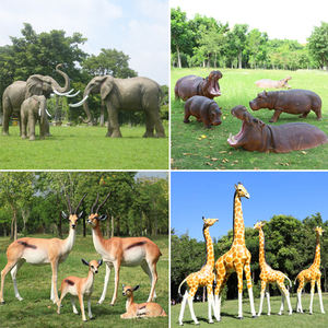 งานประติมากรรมเรซิ่น ไฟเบอร์กลาส รูปสัตว์ซาฟารีขนาดเท่าตัวจริง ช้าง <span class=keywords><strong>ยีราฟ</strong></span> เสือ ฮิปโป ล่อ รูปปั้นตกแต่งสวน - Product Image 6