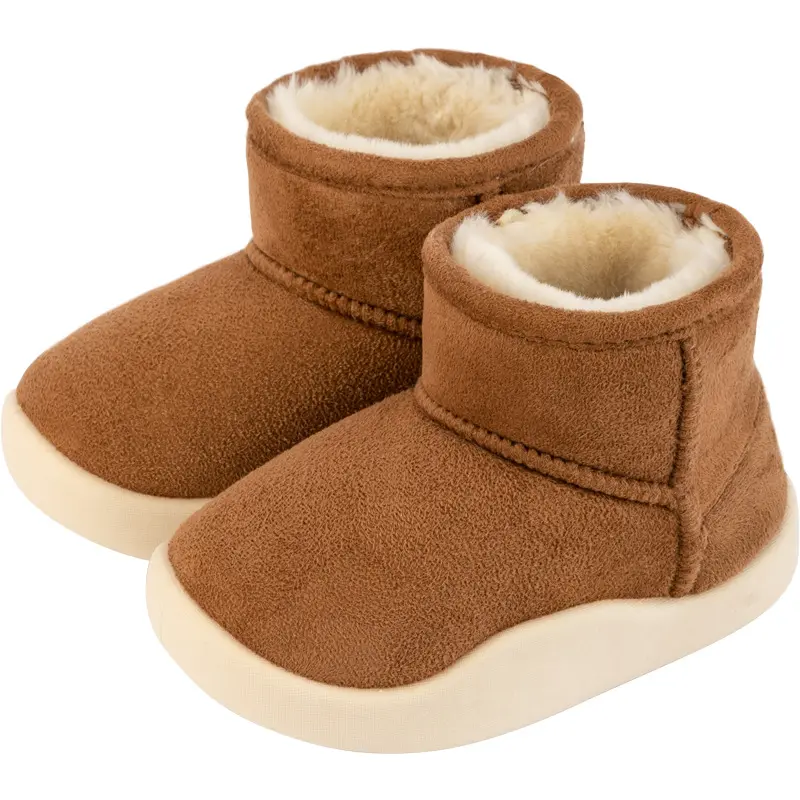 New Winter Baby Snow Boots Unisex Leather Cute Boys Girls Shoes Warm Cotton Kids Sneakers Soft Bottom Toddler Baby Shoes